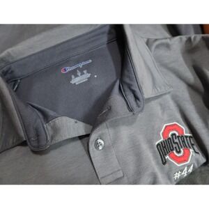 Ohio‎ State University Polo Shirt Men's Size L Buckeyes Stitched Logo Champion